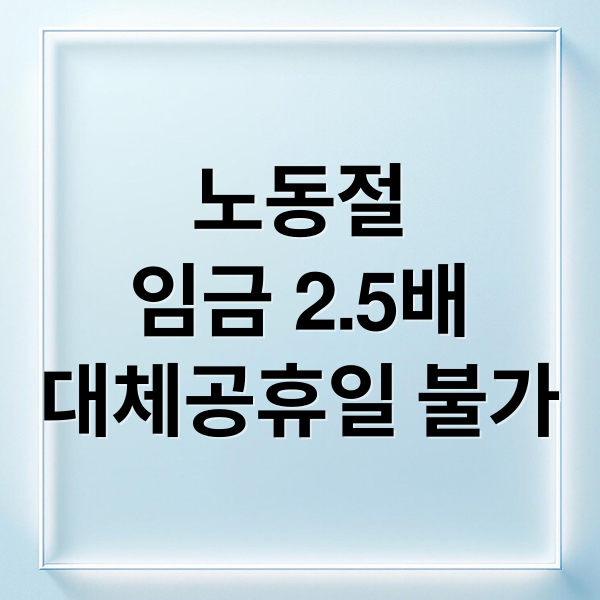노동절
임금 2.5배
대체공휴일 불가 (노동절 임금 2.5배 대체공휴일)
