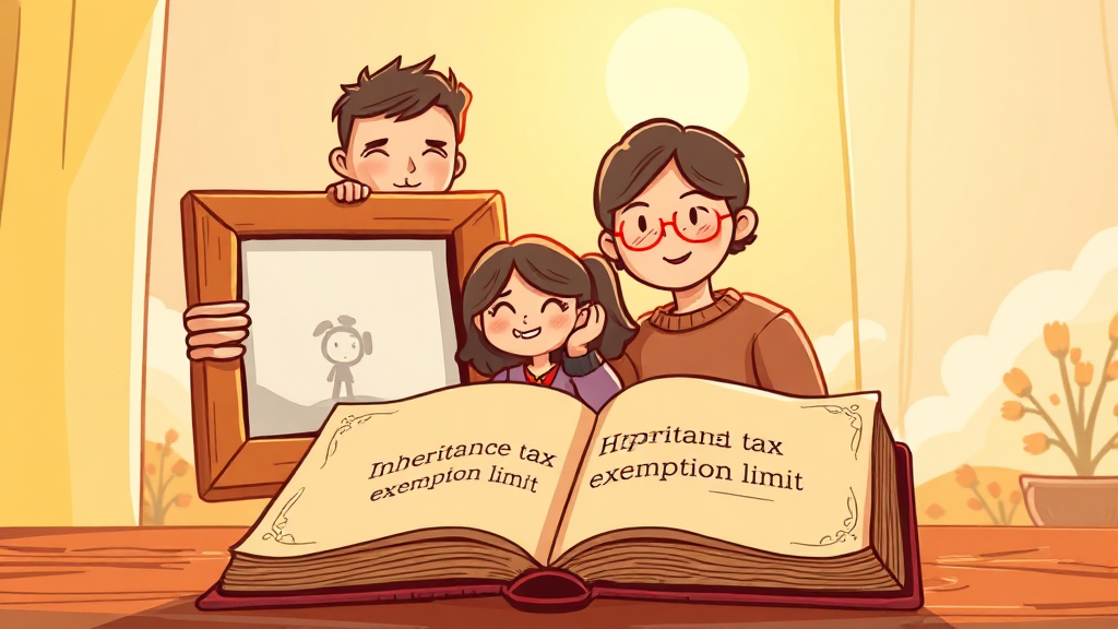 상속세 면제한도 이해 (cartoon 스타일)