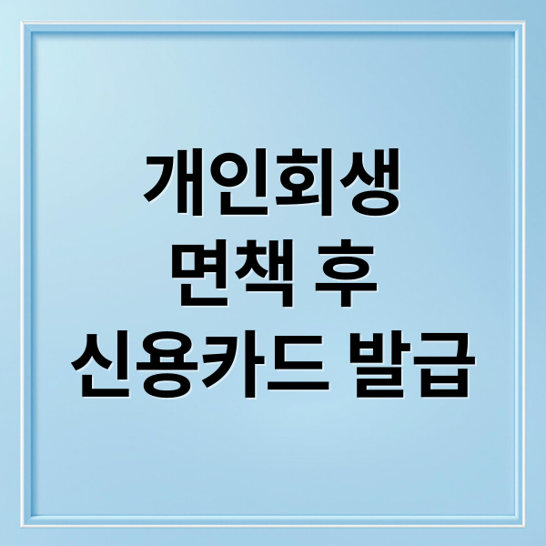 개인회생
면책 후
신용카드 발급 (개인회생 면책 신용카드 발급 시점)