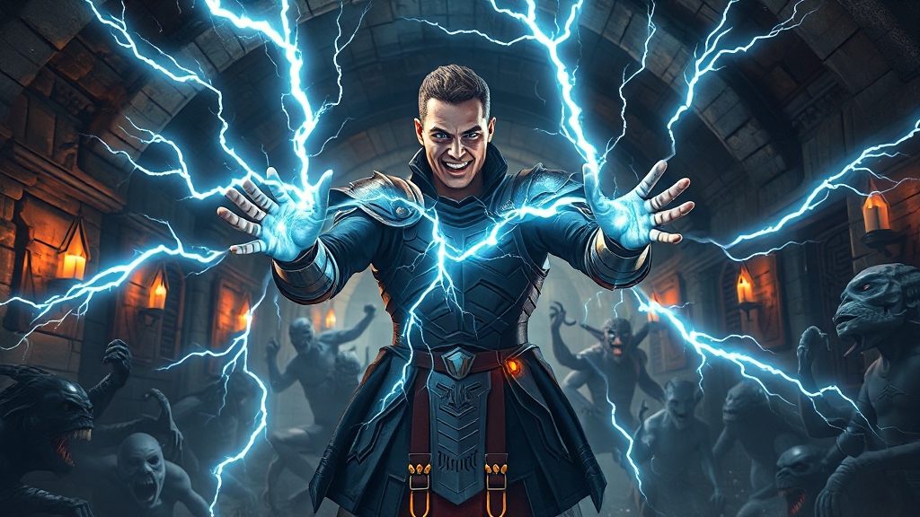 파티 플레이 및 사냥 효율성 (watercolor 스타일)