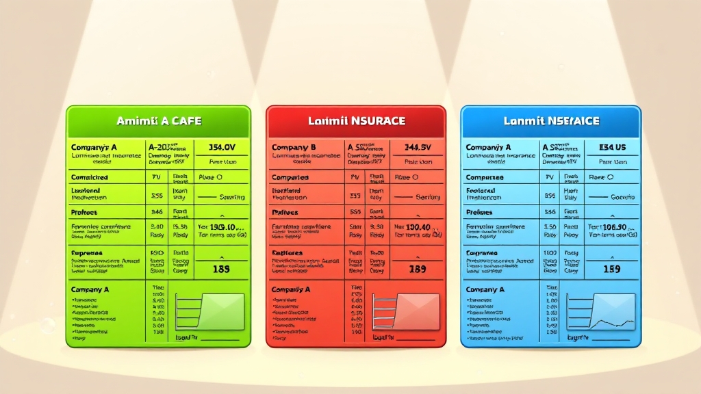 보험사별 상품 비교 (A사 vs B사 vs C사) (cartoon 스타일)