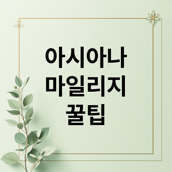 아시아나
마일리지
꿀팁 (아시아나 마일리지 사용처 활용법 유효기간)