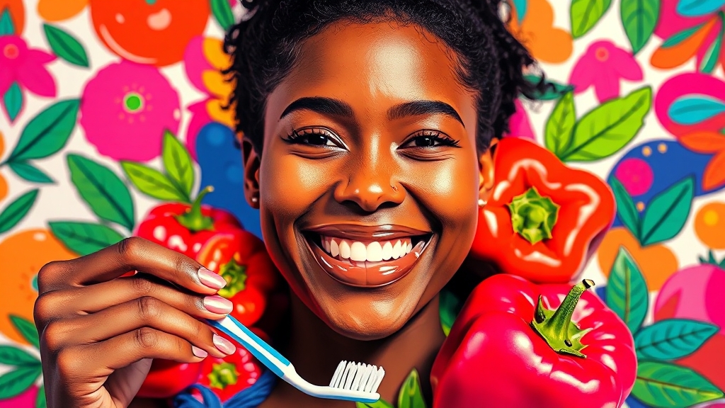 잇몸 건강 관리 팁 (popart 스타일)