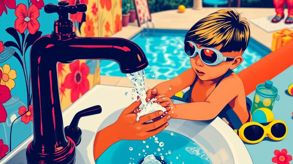 눈병 예방, 개인위생이 답! (popart 스타일)