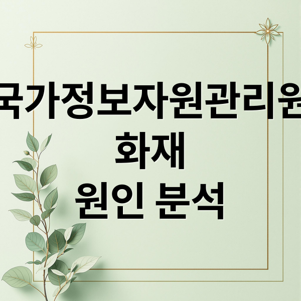 국가정보자원관리원
화재
원인 분석 (국가정보자원관리원 화재)