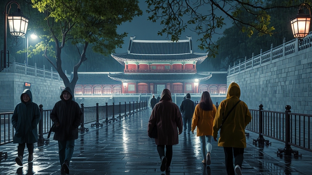 우천 시 운영 및 안전 안내 (realistic 스타일)