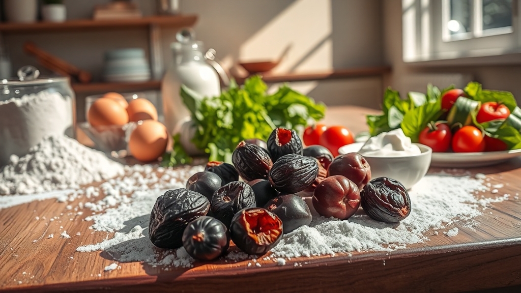 건강한 식단을 위한 푸룬 활용법 (realistic 스타일)