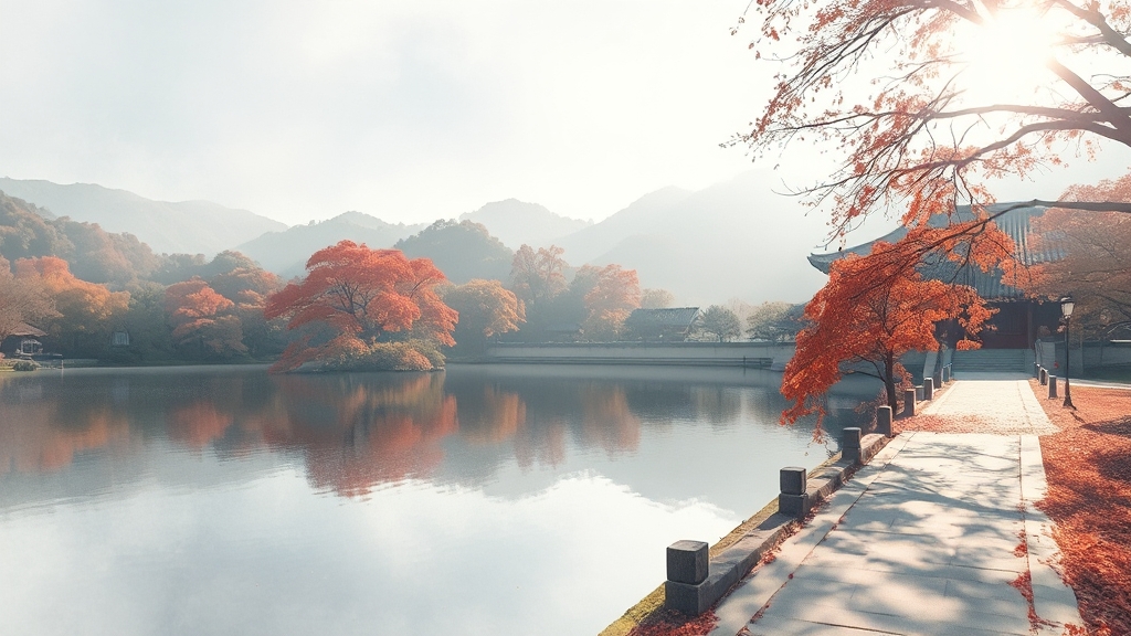 벽련암 말고, 내장산 다른 명소는? (watercolor 스타일)