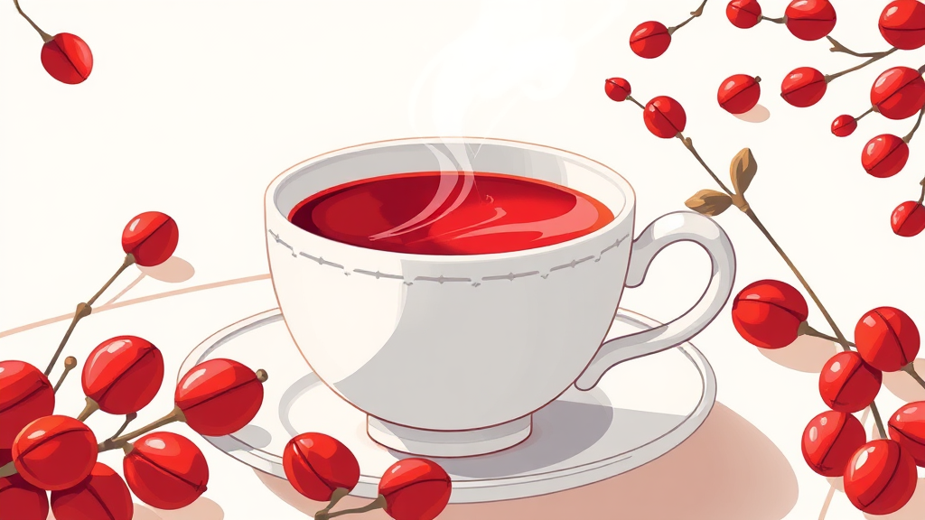 구기자, 어떻게 섭취해야 할까요? (차, 분말 등) (illustration 스타일)