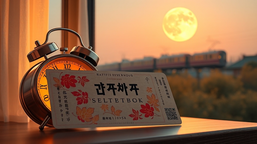 추석 기차표 예매 일정 (realistic 스타일)