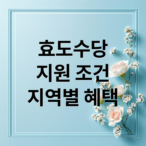 효도수당
지원 조건
지역별 혜택 (설 명절 효도수당 신청 자격)