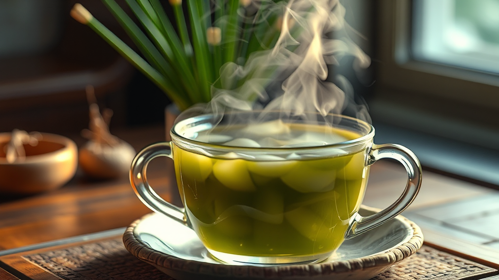 대파 효능: 감기 예방 (realistic 스타일)