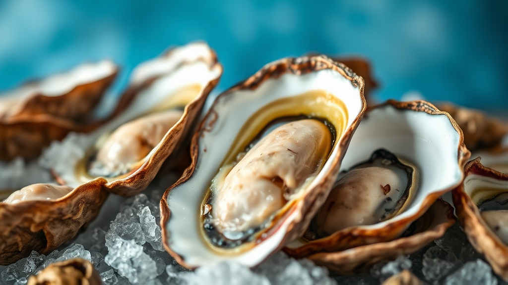 바다의 우유, 굴: 2월의 풍미와 영양 (realistic 스타일)