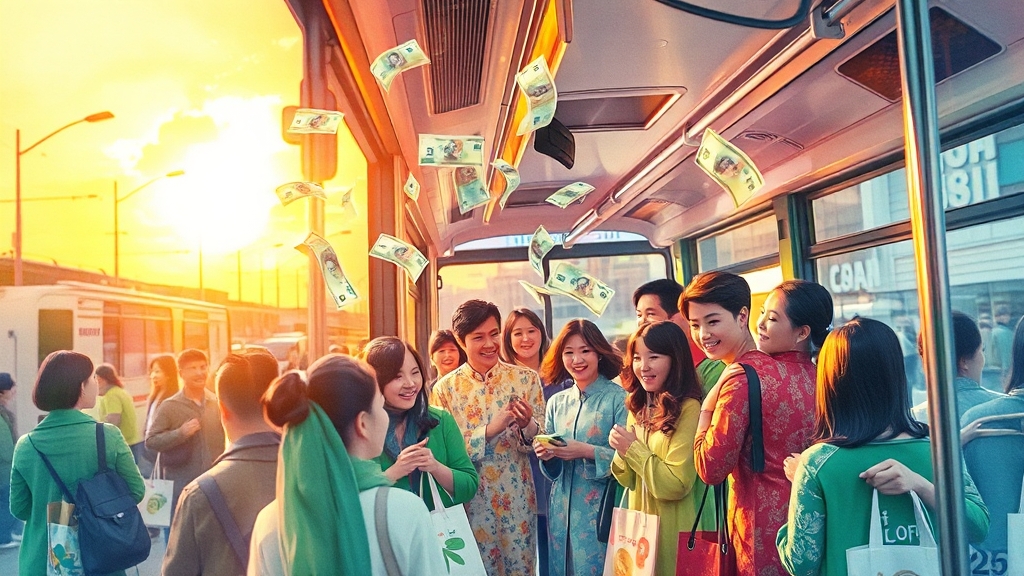 추석 버스 할인 혜택 (watercolor 스타일)