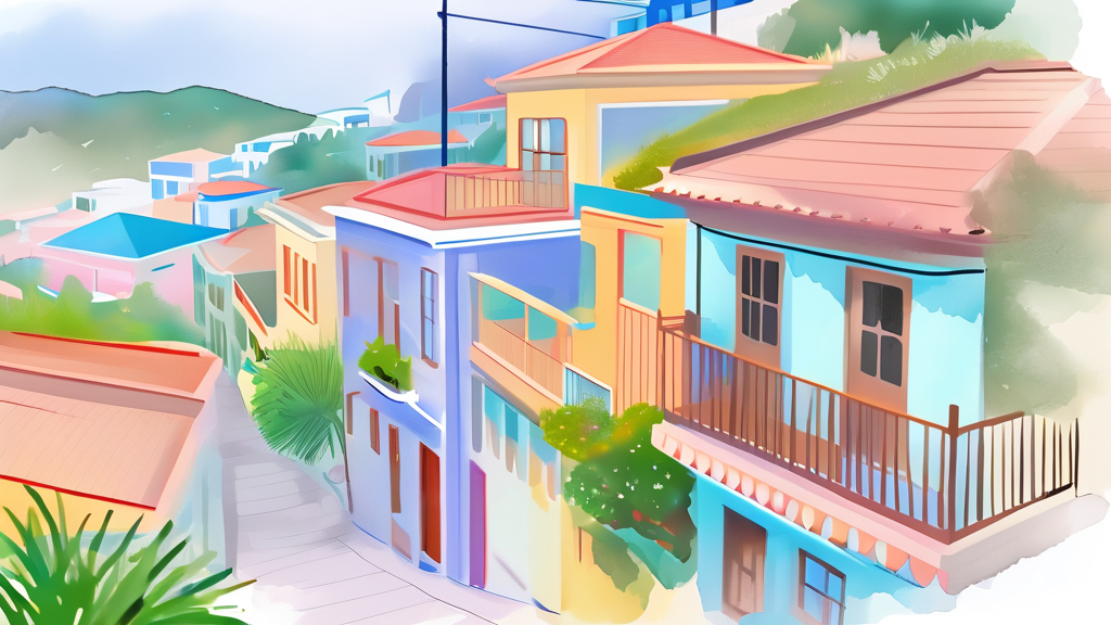 감천문화마을, MZ세대와 외국인 관광객을 사로잡는 매력 (watercolor 스타일)