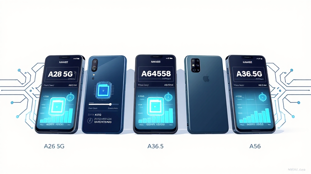 A26 5G vs 경쟁 모델 비교 (illustration 스타일)