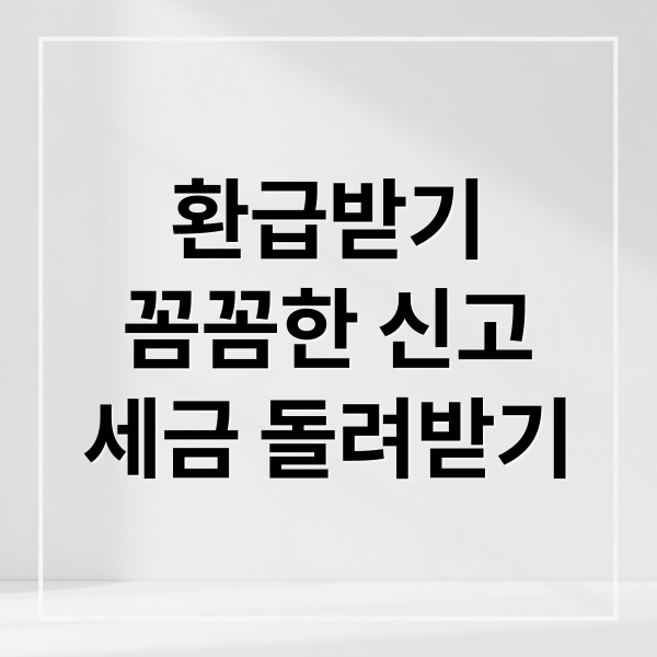 환급받기
꼼꼼한 신고
세금 돌려받기 (종합소득세 환급 꿀팁)