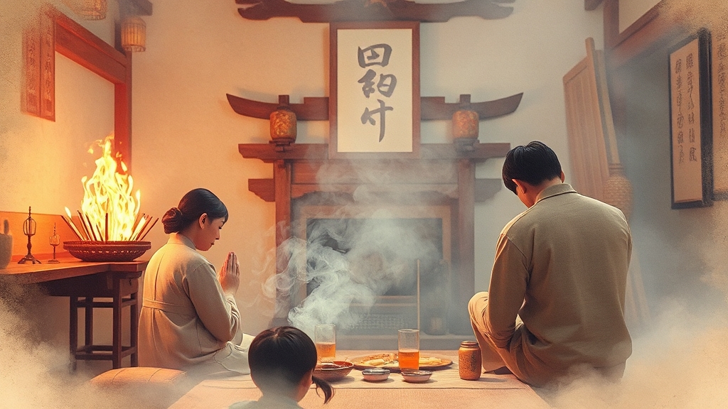 제사 지내는 순서와 예절 (watercolor 스타일)