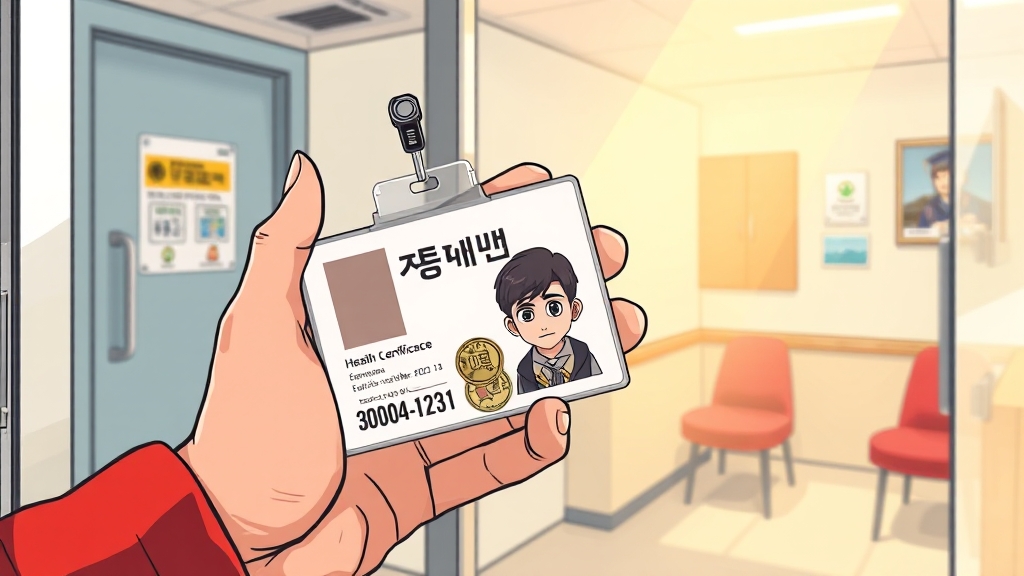 보건증 발급, 어떻게 받을까요? (cartoon 스타일)