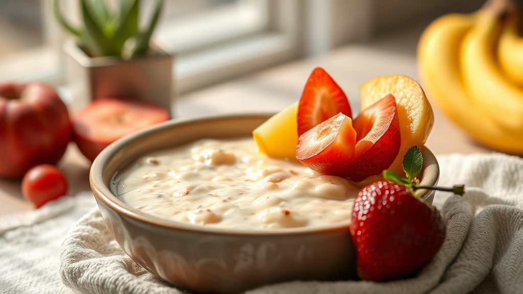 잇몸 회복을 돕는 부드러운 식단 추천 (realistic 스타일)