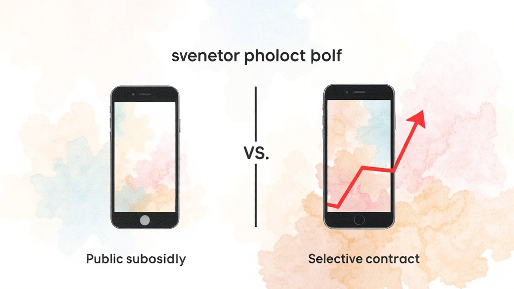 공시지원금 vs 선택약정 비교 (watercolor 스타일)