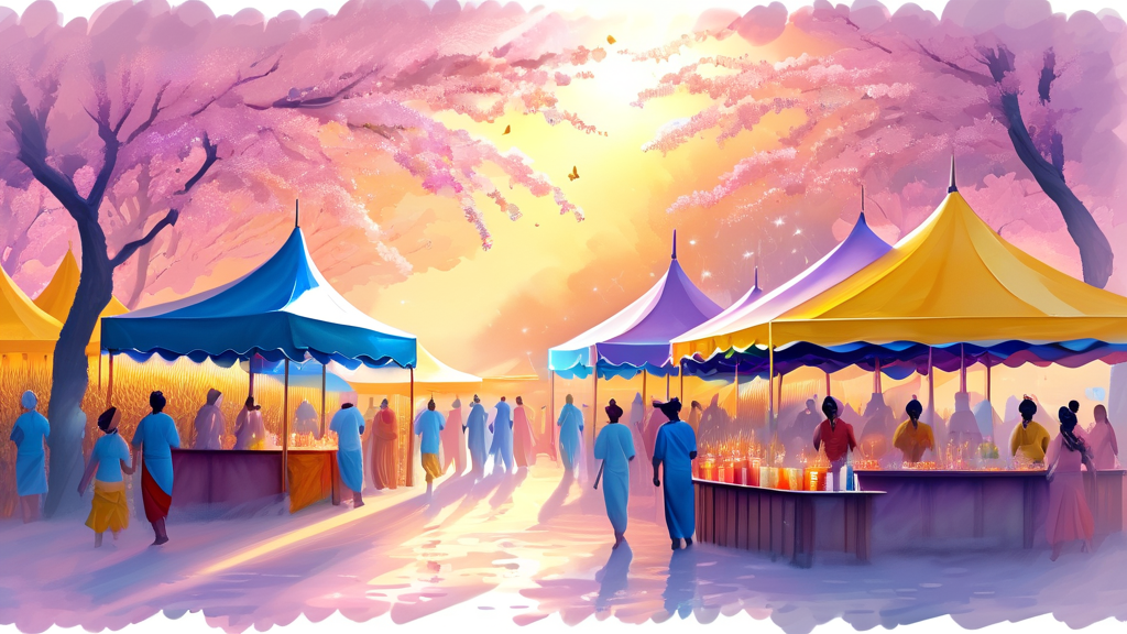 축제 즐기기: 행사 일정, 프로그램 및 즐길 거리 (watercolor 스타일)
