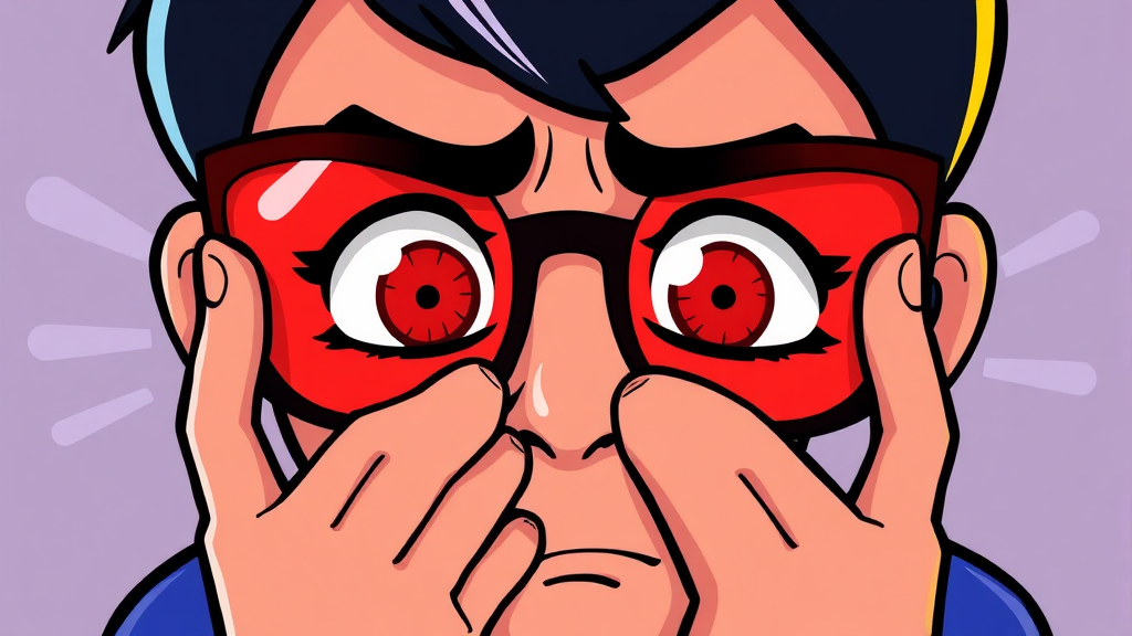 눈 충혈, 언제 병원에 가야 할까? (cartoon 스타일)