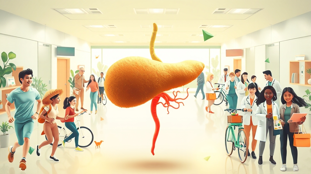 췌장 건강 지키는 생활 & 식습관 (illustration 스타일)