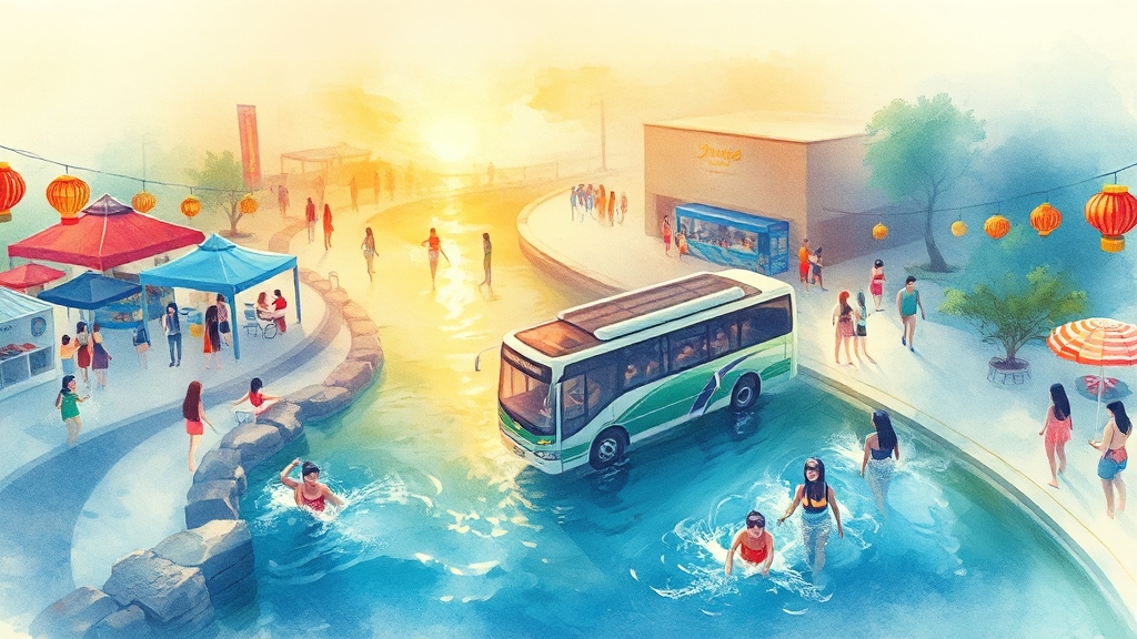 축제장 시설 및 편의 사항 (watercolor 스타일)