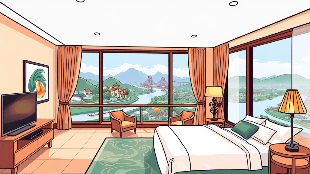 객실 컨디션 및 룸 서비스 (cartoon 스타일)