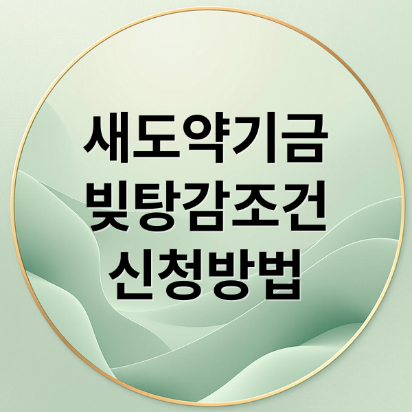 새도약기금
빚탕감조건
신청방법 (새도약기금 대상자 신청 방법)