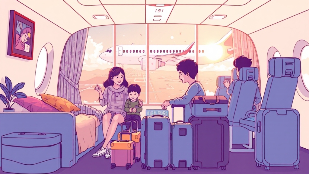 가족 여행을 위한 마일리지 최적 사용법 (illustration 스타일)