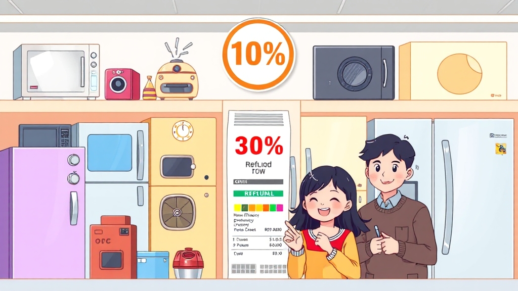 환급 대상 품목 및 조건 (cartoon 스타일)