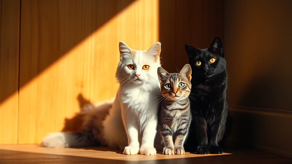 고양이 색깔별 꿈 해몽 (realistic 스타일)