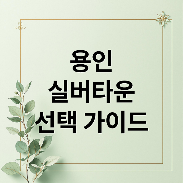 용인
실버타운
선택 가이드 (용인 실버타운 가격 입주조건)