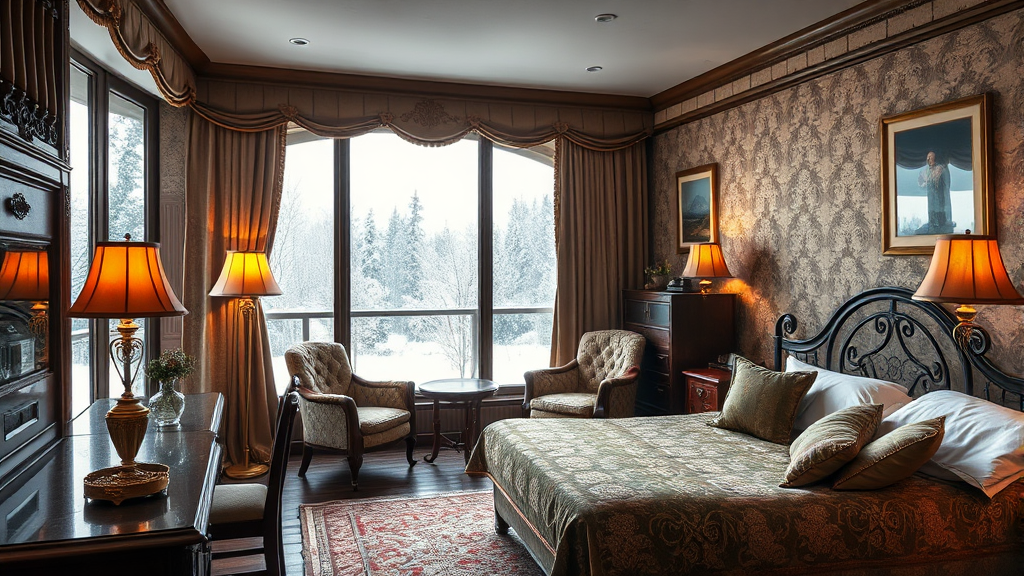 객실 종류별 특징 비교 (realistic 스타일)