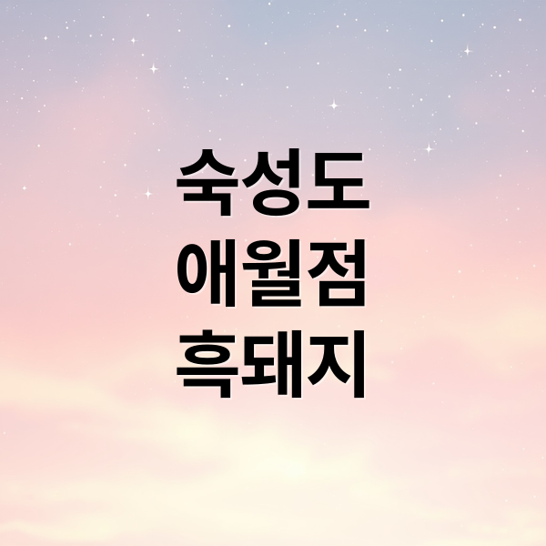 숙성도
애월점
흑돼지 (제주 애월 흑돼지 숙성도)