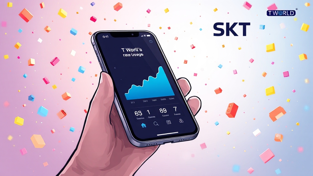 T월드 앱/홈페이지 활용법 (cartoon 스타일)