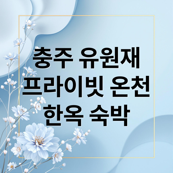 충주 유원재
프라이빗 온천
한옥 숙박 (충주 유원재 예약)