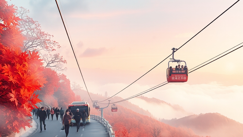 주차 & 교통 정보 (셔틀, 케이블카) (watercolor 스타일)