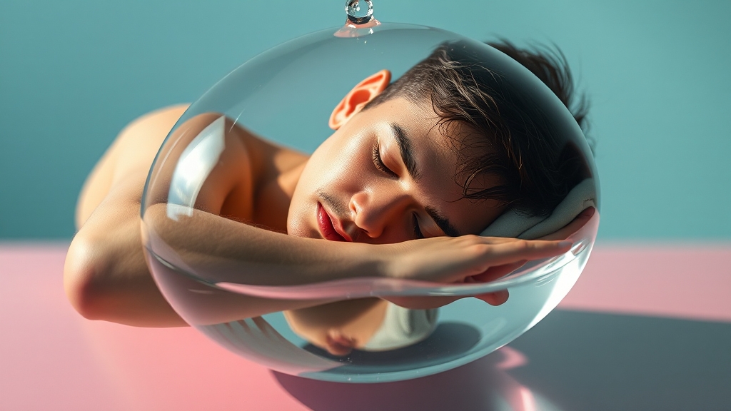 수분과 수면, 어떤 역할을 할까요? (realistic 스타일)