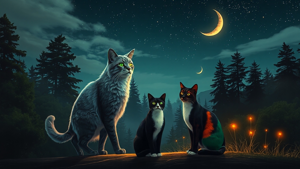 고양이 꿈과 관련된 속설과 현대적 해석 (realistic 스타일)