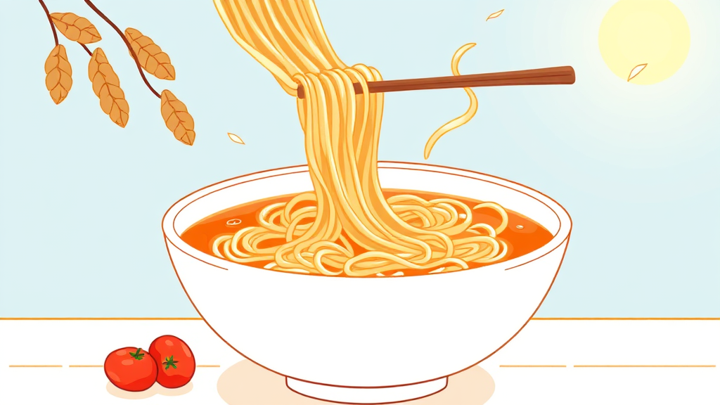 우리밀 손칼국수의 매력 (illustration 스타일)