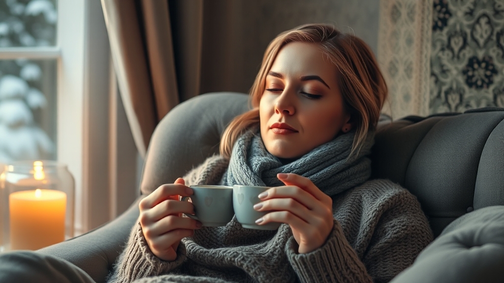 감기 & 독감 치료: 약물 & 자가 관리 (realistic 스타일)