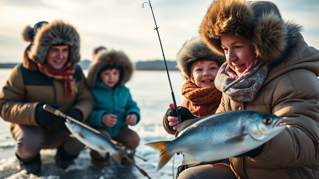 얼음낚시 체험 준비물 (realistic 스타일)