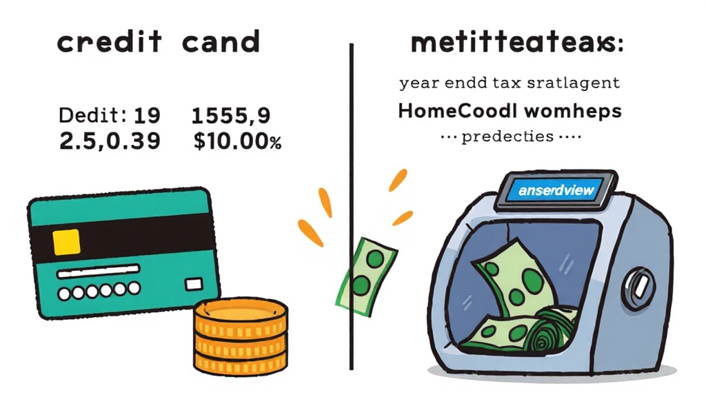 신용카드 vs 체크카드 공제율 (cartoon 스타일)