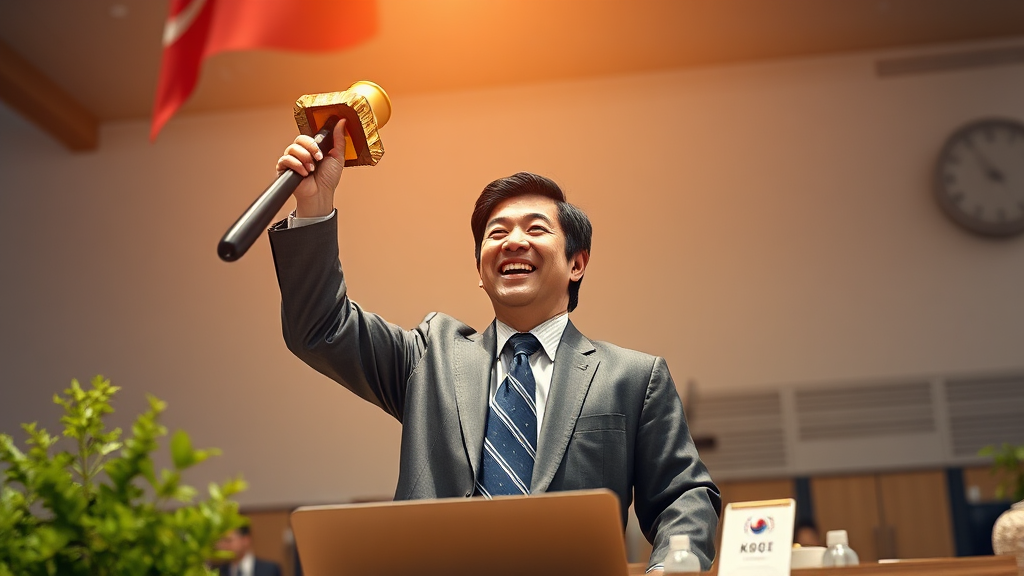 법률 및 정책: 엘리엇 ISDS 승소와 정부 규제 (realistic 스타일)