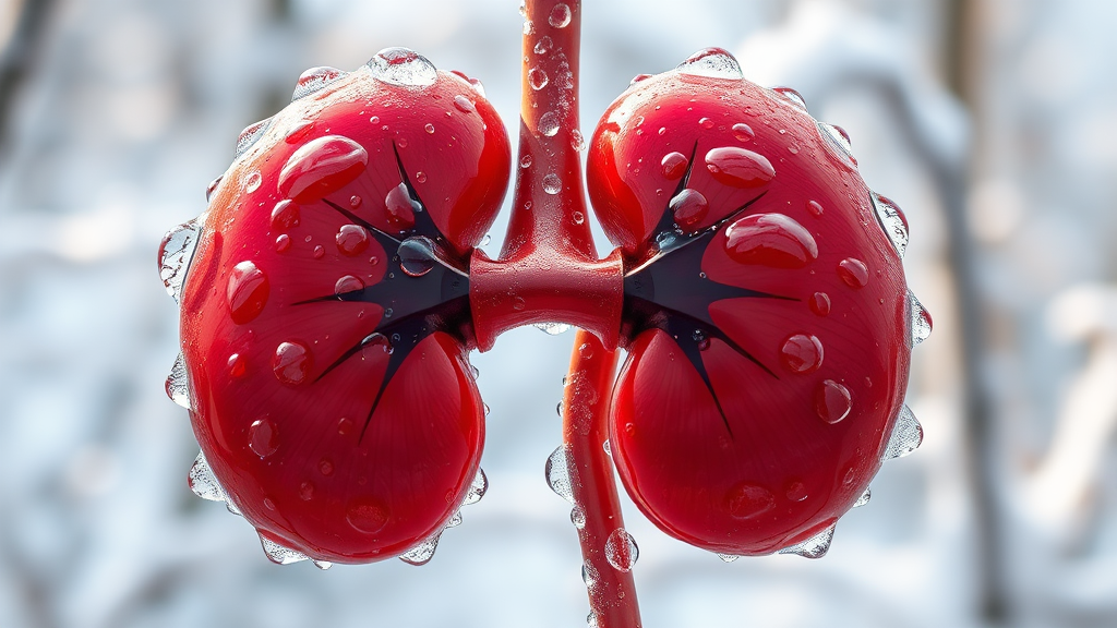 탈수와 신장 건강의 관계 (realistic 스타일)