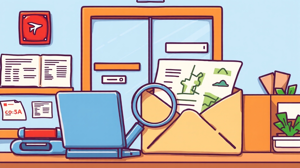 등기우편 발송 방법 (cartoon 스타일)