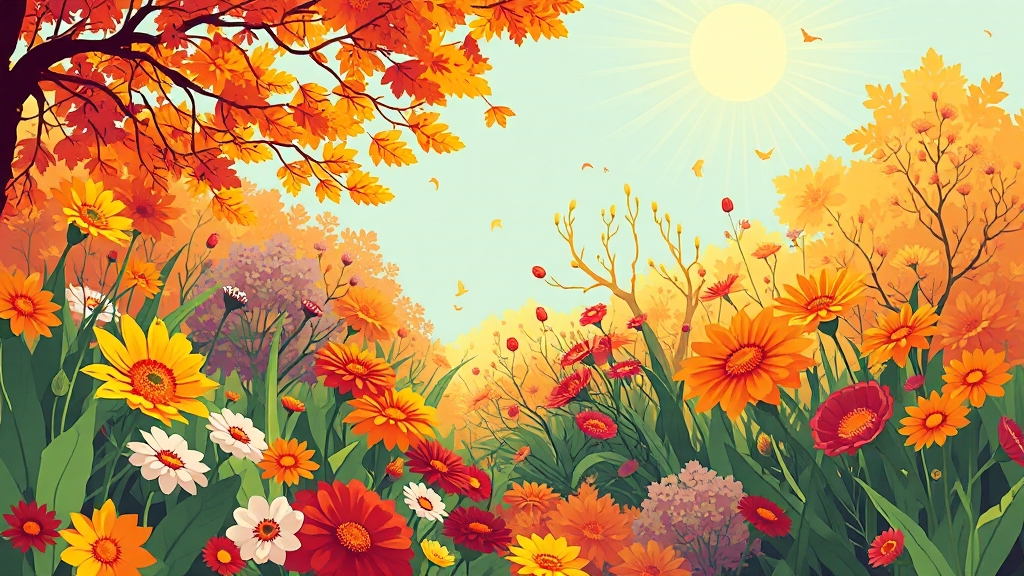 가을꽃 키우기: 가을꽃 재배 팁 (illustration 스타일)